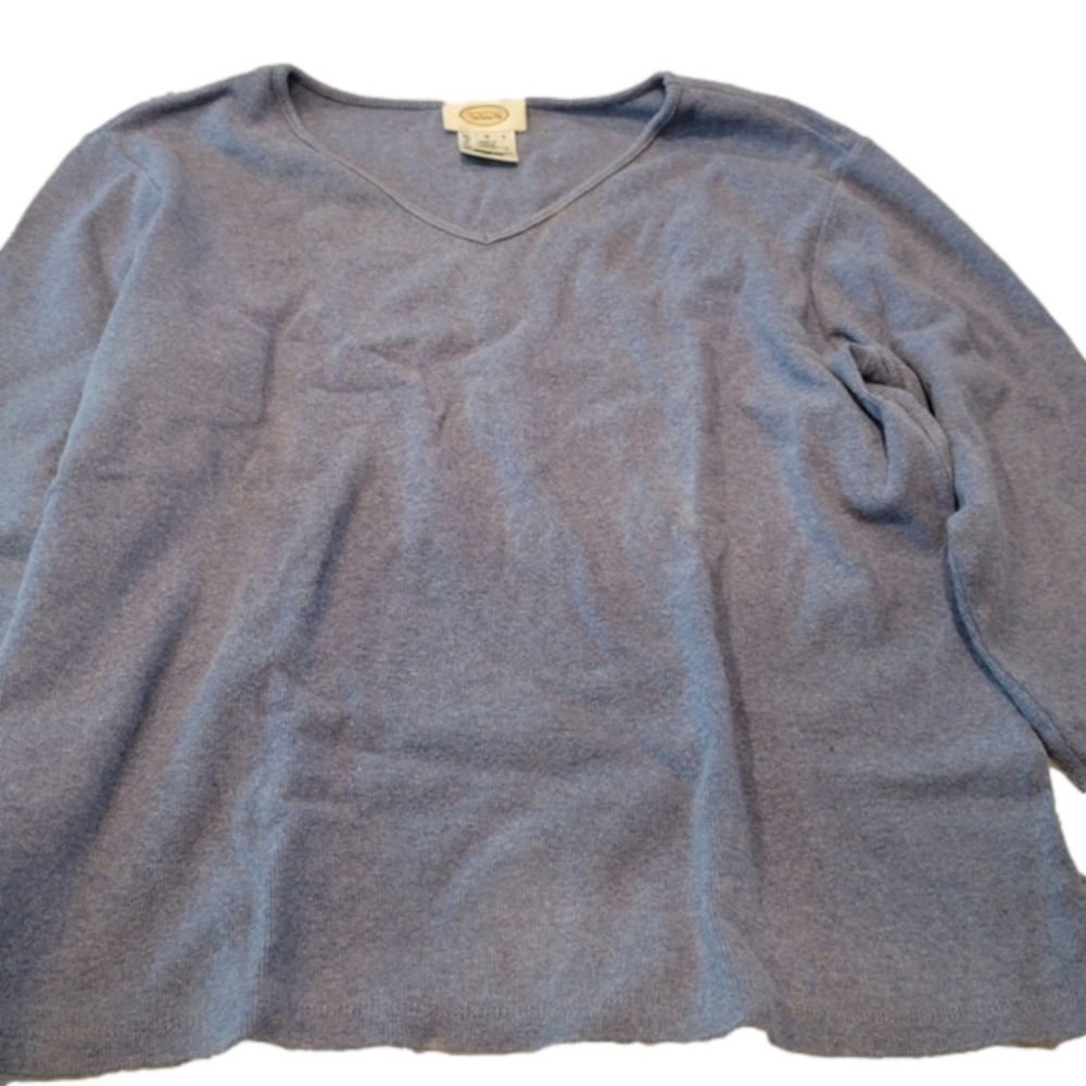 Talbots Women's Scoop Neck Sweater in Dusty Blue